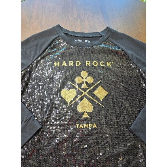 Hard Rock Cafe women's Pullover, black, Sequined Logo, size XL - Picture 3 of 10